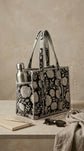 Black Sanganeri Print Lunch Bag