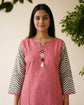 Blush Pink Linen Cotton Salwar Set with Chevron Pattern – LS006