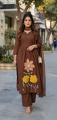 Chocolate Brown Mul Cotton Salwar Set – CS016