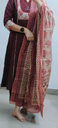 Classic Burgundy Cotton Salwar Set - CS001