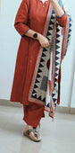 Classic Red Dabbu Cotton Salwar Set - CS003