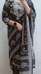 Dark Grey Floral Sequenced Salwar Set - MS002