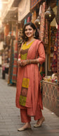Dark Peach Dabu cotton Salwar Set - CS010