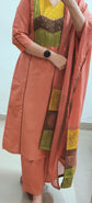 Dark Peach Dabu cotton Salwar Set - CS010