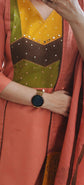 Dark Peach Dabu cotton Salwar Set - CS010