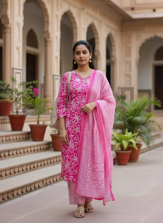 Dark Pink Regular Cotton Salwar Set - BS003