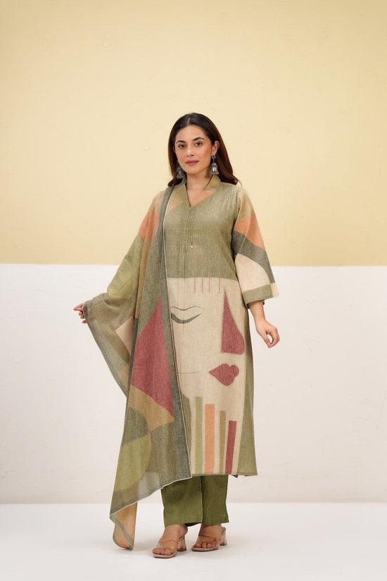 Digital Linen Cotton Abstract Printed Salwar Set – LS007