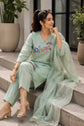 Dual shade Green Bamboo Linen Embroidered  Salwar Set – LS010
