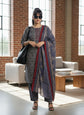 Elephant Grey with Red Muslin Salwar Set - MS001