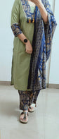 Green and Blue Mul cotton Salwar Set - CS004