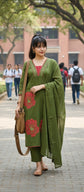 Green Mul Cotton Salwar Set - CS008