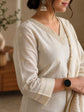 Ivory Linen Chanderi Salwar Set – LCS003