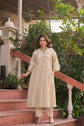 Khadi Embossed Floral A-Line Kurta Pant Set – KP030