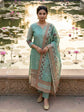 Luxe Tissue Salwar Set in Aqua Marine Digital Print - TS001