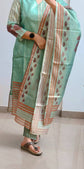 Luxe Tissue Salwar Set in Aqua Marine Digital Print - TS001