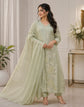 Mulchanderi Self Appliqué A-Line Salwar Set – MCS004