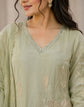 Mulchanderi Self Appliqué A-Line Salwar Set – MCS004