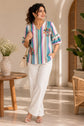 Multicoloured Cotton Short Top with Hand Embroidery – HST008
