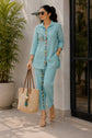 Premium Hand-Embroidered Mint Green Co-ord Set – CDS005