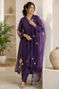 Purple Kota Embroidered A-Line Umbrella Salwar Set – KS002