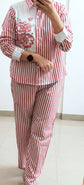 Red Striped Co-ord Set with Appliqué Patch Detailing - CSD003