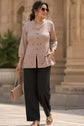 Taupe Bloom Embroidered Mulchanderi Shirt with Inner – SH001