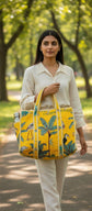 Yellow Quilted Medium Tote Bag